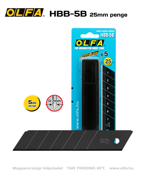 Olfa | Blades Black Excel 5Pk Ultra 25mm | BLAHBB5B  (Available Online Only) - Toolcraft