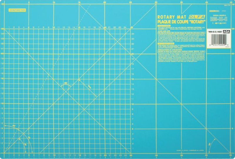 Olfa | Mat Rotary 450X300mm Metric & Imperial Double Sided Blue-Toolcraft