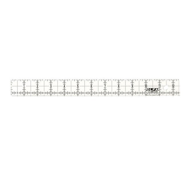 Olfa | Quilt Ruler Imperial 1X12" with Grid-Toolcraft