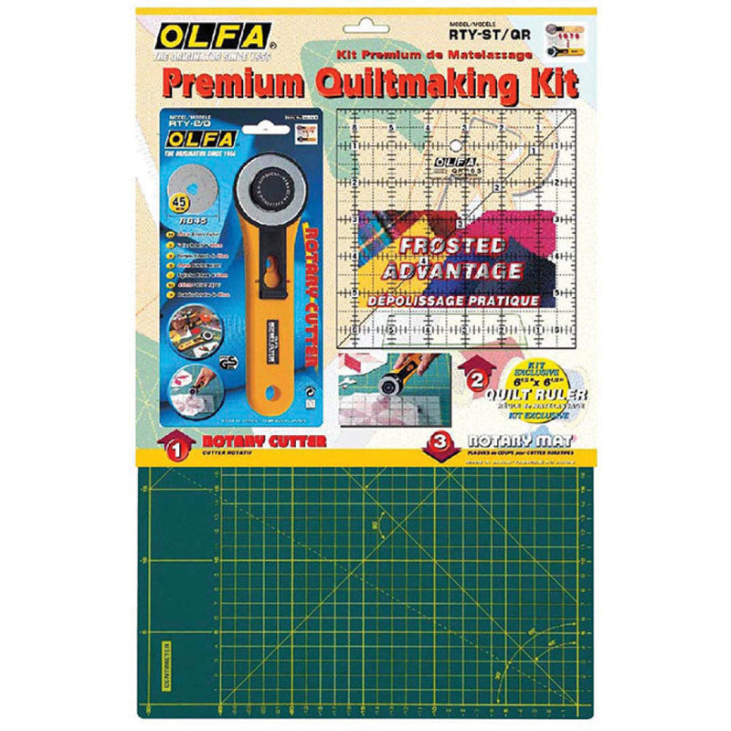 Olfa | Quilting Kit with Rotary Cutter Rule & Mat-Toolcraft