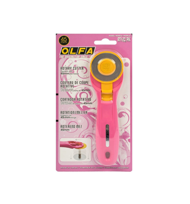 Olfa | Rotary Splash Cutter 45mm Blade R/L Handed Pink-Toolcraft