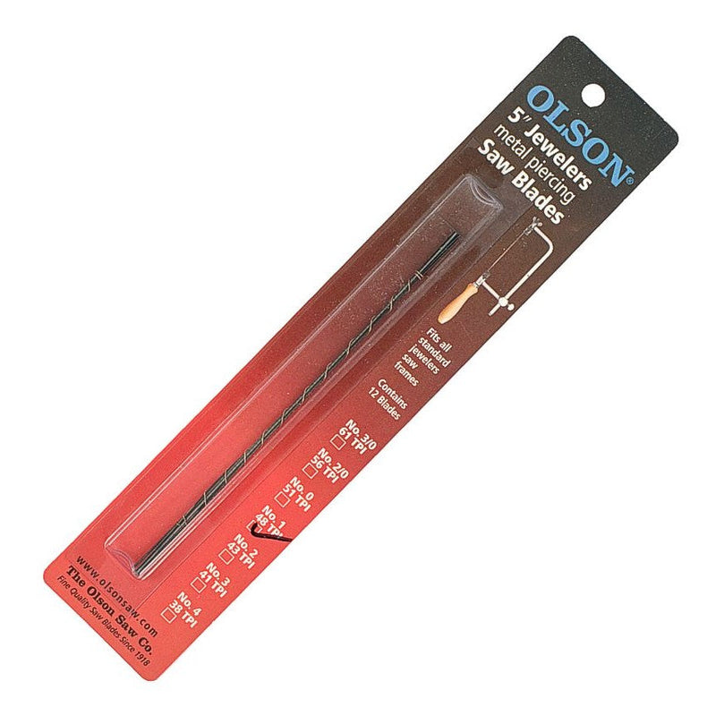 Olson | Jewellers Metal Piercing Saw Blades 48Tpi Plain End 6Pc-Toolcraft