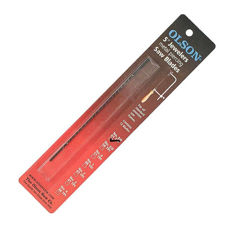 Olson | Jewellers Metal Piercing Saw Blades 61Tpi Plain End 6Pc-Toolcraft