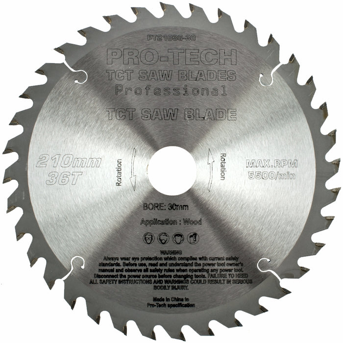 Pro-Tech | Saw Blade TCT 210x2.4x30x36T Wood Prof. Pro-Tech Fes. Ts75