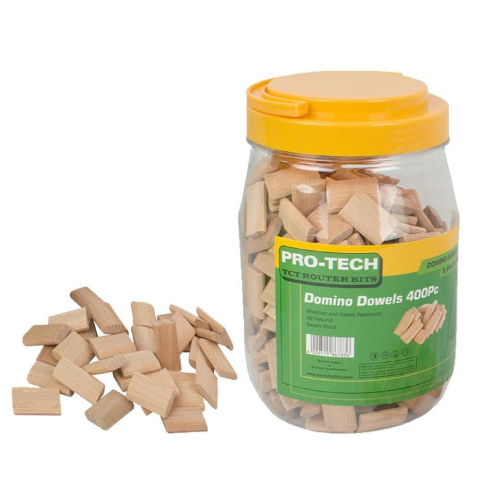 Pro-Tech | Domino Tenon 5.5x28.5mm 400Pc Jar Beech Wood