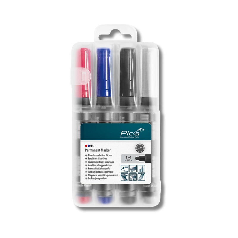 Pica | Marker Set Permanent 3X Assorted Colours plus White-Toolcraft