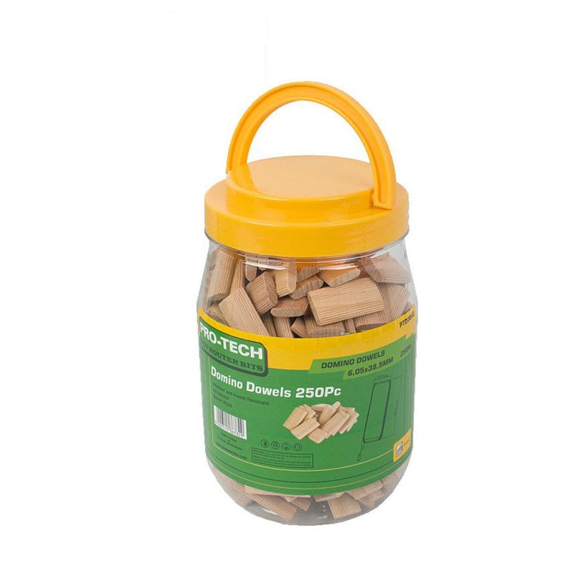 Pro-Tech | Domino Tenon 6x40mm 250Pc Jar Beech Wood-Toolcraft