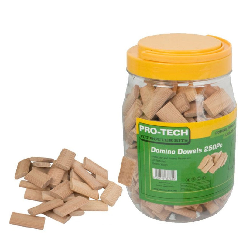 Pro-Tech | Domino Tenon 6x40mm 250Pc Jar Beech Wood-Toolcraft