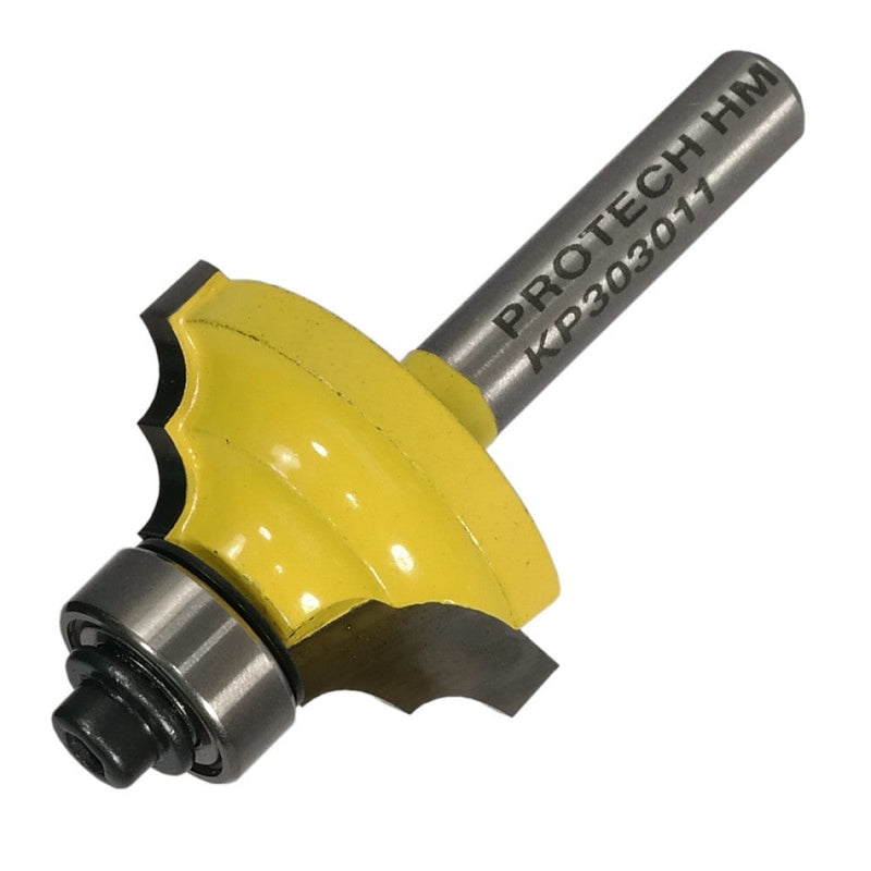 Pro-Tech | Router Bit Double Round Bit 1 1/8" X 1/2" Radius 5/32" 1/4" Shank-Toolcraft