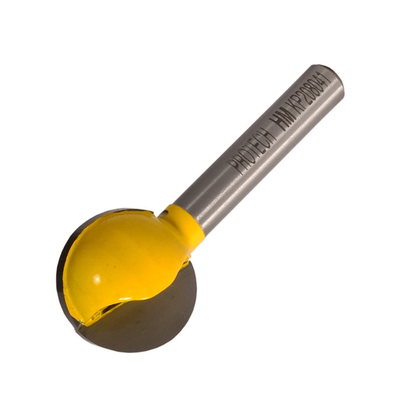 Pro-Tech | Router Plunge Cutting Ball Bit 3/4" x 3/4" (19mm) 1/4" Shank - Toolcraft