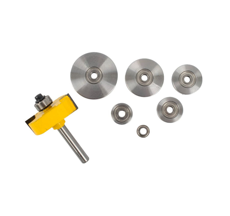 Pro-Tech | Router Rabbeting Bit 1½" X 1/16" Depth 9/16" ½" Shank X 7 Bearings - Toolcraft