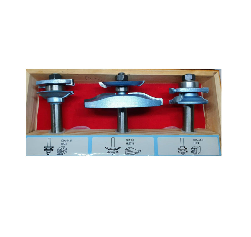 Pro-Tech | Router Bit Set Rail & Stile c/w Sommerfield Panel Bit, 3Pc 1/2" Shank - Toolcraft