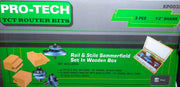 Pro-Tech | Router Bit Set Rail & Stile c/w Sommerfield Panel Bit, 3Pc 1/2" Shank - Toolcraft