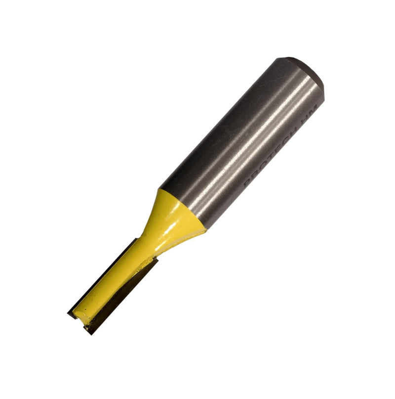 Pro-Tech | Router Straight Bit 6.35mm x 19mm Two Flute 1/2" Shank - Toolcraft