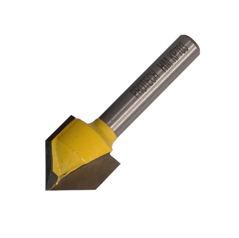 Pro-Tech | Router V-Groove Bit 5/8" 90º 1/4" Shank - Toolcraft