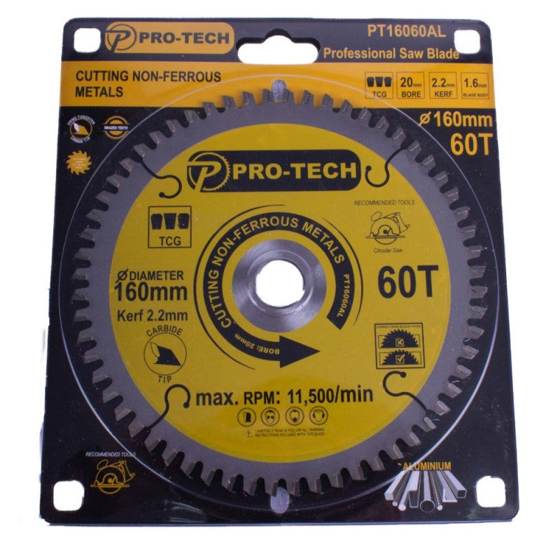 Pro-Tech | Saw Blade TCT 160 X 2.2 X 20mm 60T Aluminium-Toolcraft