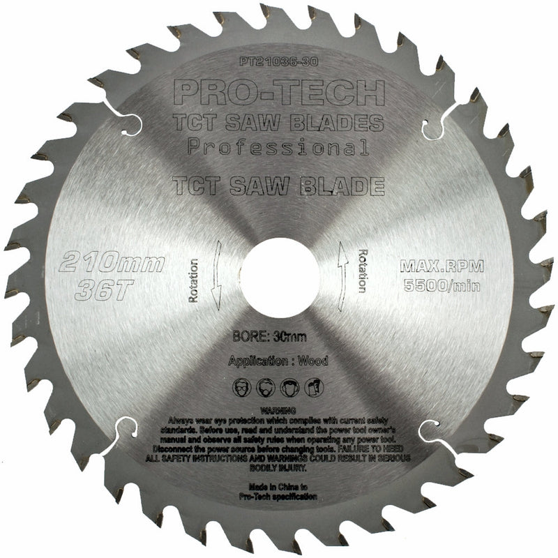 Pro-Tech | Saw Blade TCT 210 X 2.4 X 30mm 36T Wood Prof.-Toolcraft