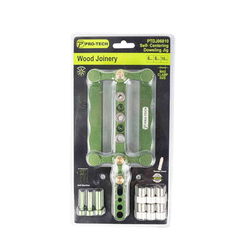 Pro-Tech | Self Centering Doweling Jig 6/8/10mm Aluminium 16 - 60mm Range