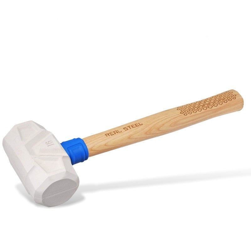 Real Steel | Mallet, White Rubber Head, Hickory Handle, Non-Marring, 16oz (450g) - Toolcraft