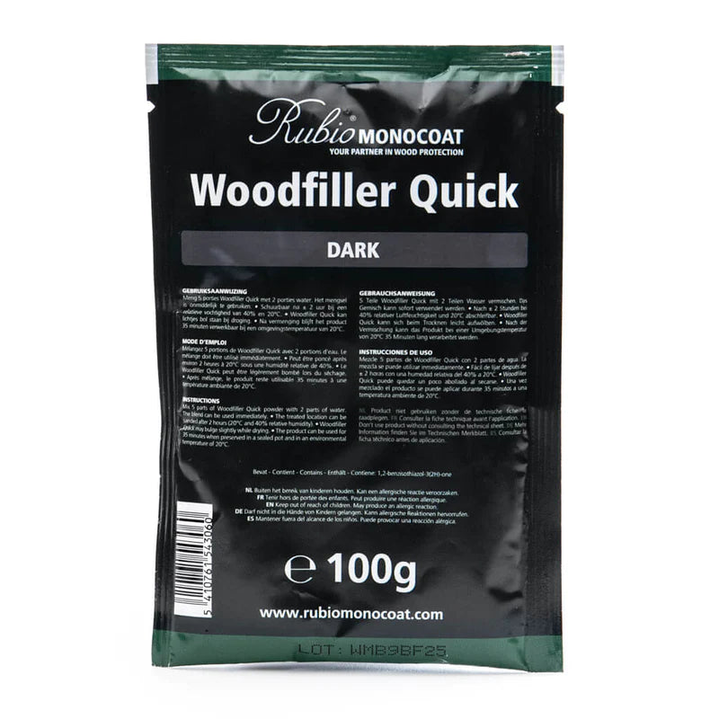 Rubio Monocoat | Woodfiller Quick Dark Bag 100g-Toolcraft