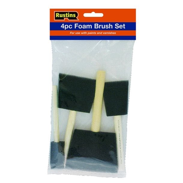 Rustins | Foam Brushes 4Pc Set-Toolcraft
