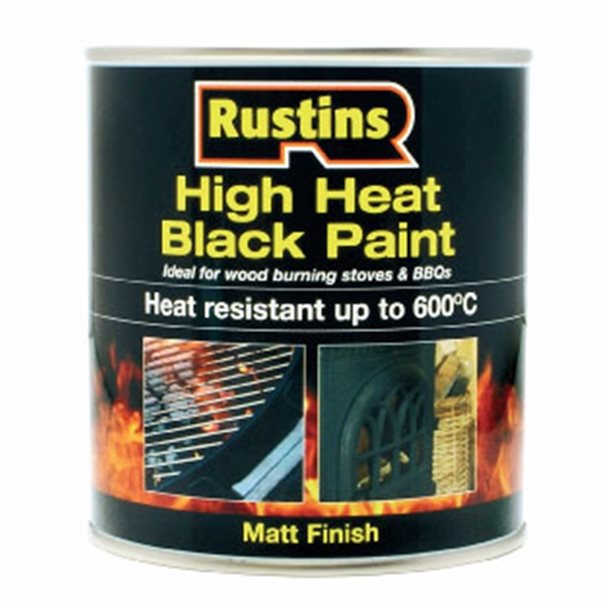 Rustins | Paint Black High Heat 500ml-Toolcraft