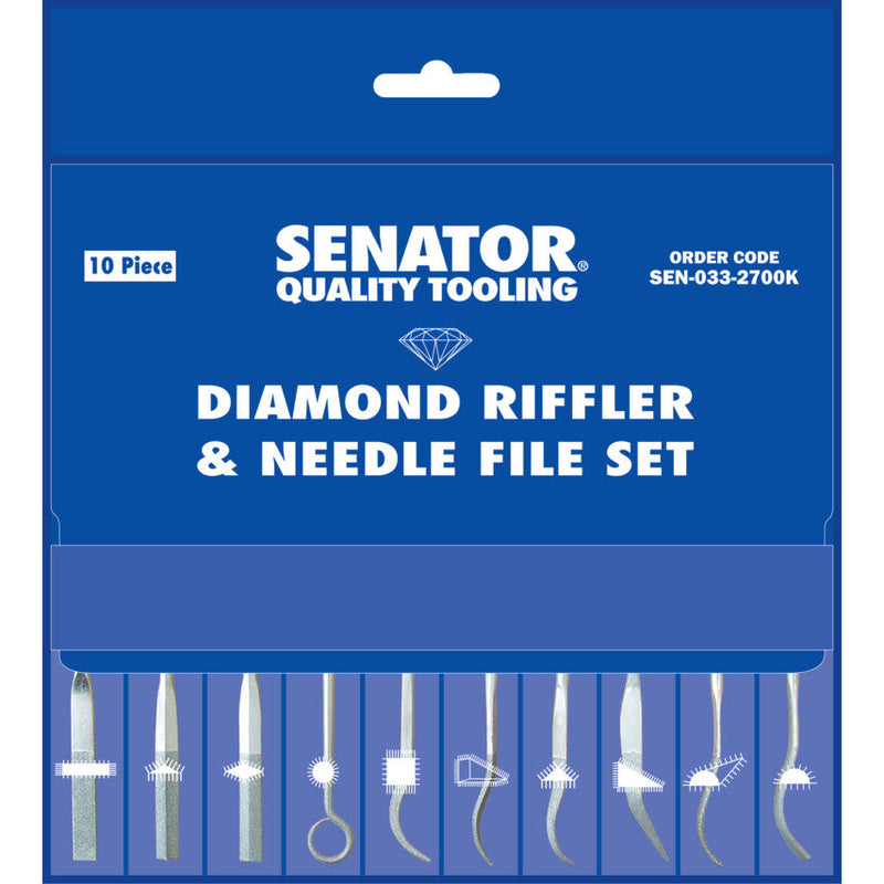 Senator | Diamond Riffler & Needle File Set 10Pc - Toolcraft