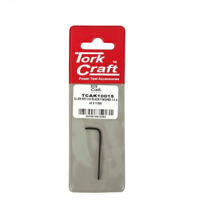 Tork Craft | Allen Key CrV Black Finish 1.5x45x11mm