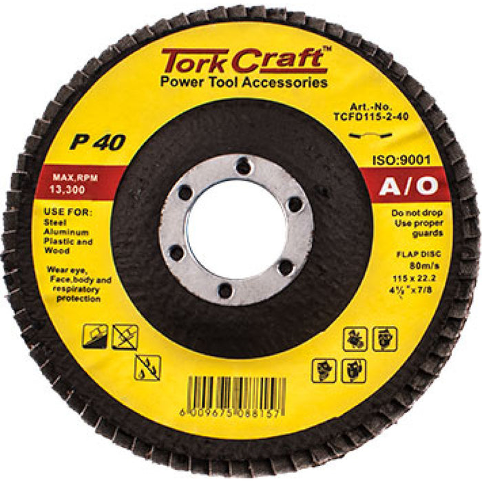 Tork Craft | Flap Disc 115mm 15º Angle 40G A/O