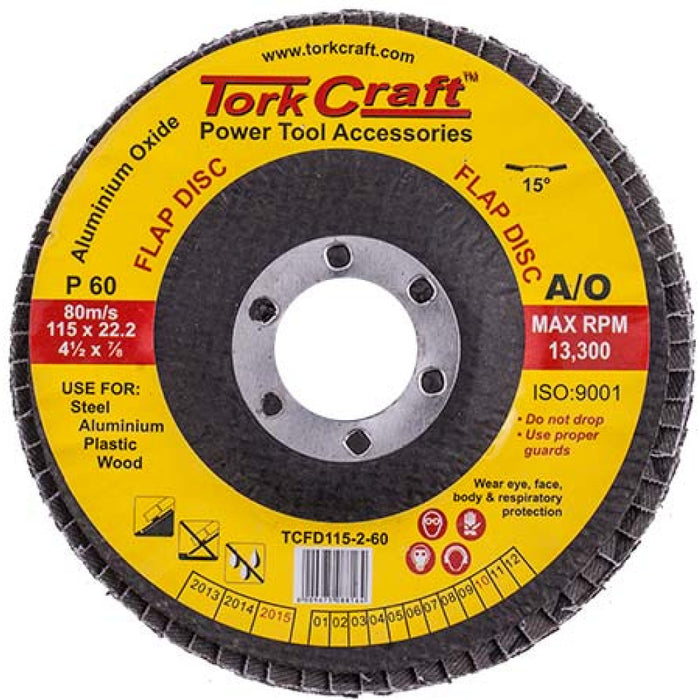 Tork Craft | Flap Disc 115mm 15º Angle 60G A/O