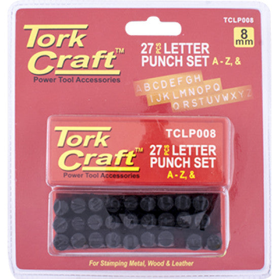 Tork Craft | Letter Punch Set 8mm (A-Z) Black Finish