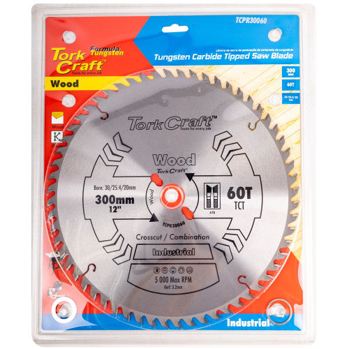 Tork Craft | Saw Blade TCT 300X60T 30/25,4/20mm ATB Positive Professional Industrial