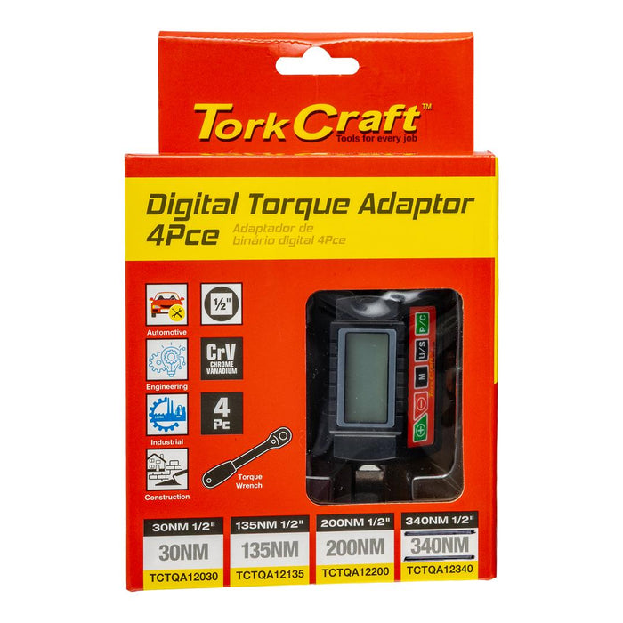 Tork Craft | Digital Torque Gauge/Adaptor 10 - 340NM 1/2"DR 2% ACC