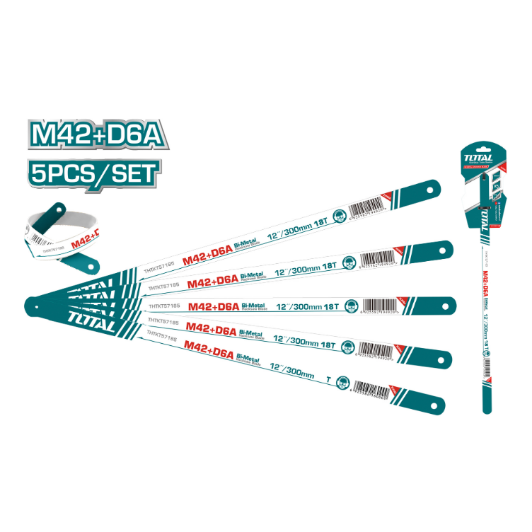 TOTAL | Hacksaw Blade 18T Bi-Metal - 5Pc Set THTKT58185-Toolcraft
