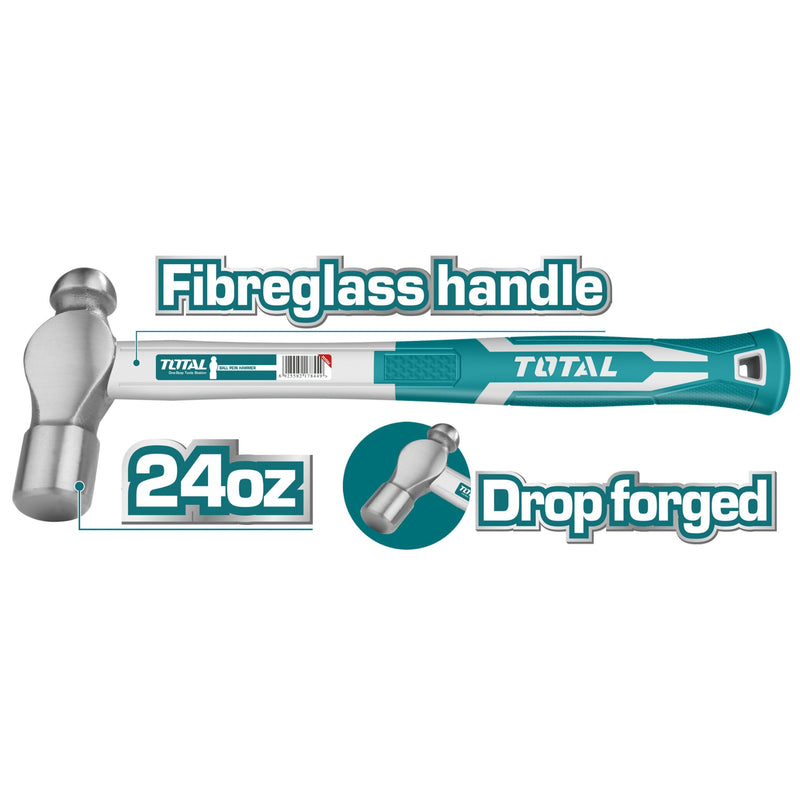 TOTAL | Hammer Ball Pein 700g/24oz F/G Handle THT74246-Toolcraft
