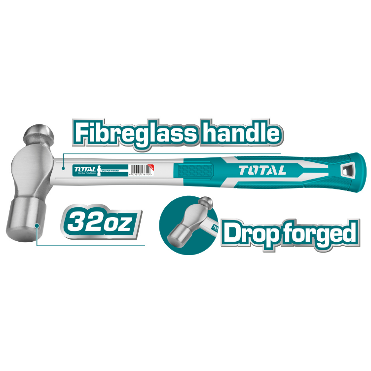 TOTAL | Hammer Ball Pein 900g/32oz F/G Handle THT74326-Toolcraft