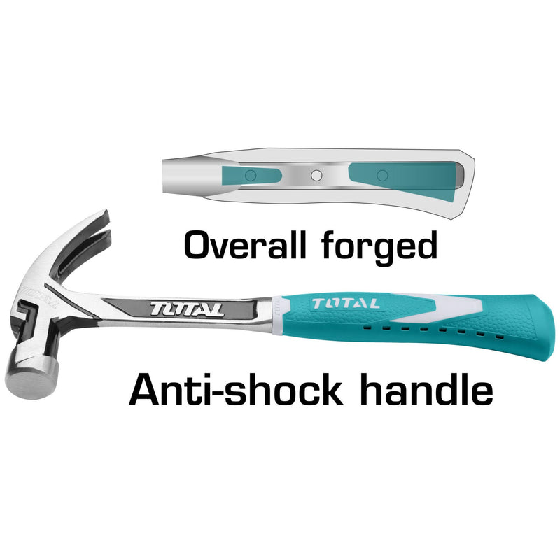 TOTAL | Hammer Claw All Steel 560g/20oz THCH61020L-Toolcraft