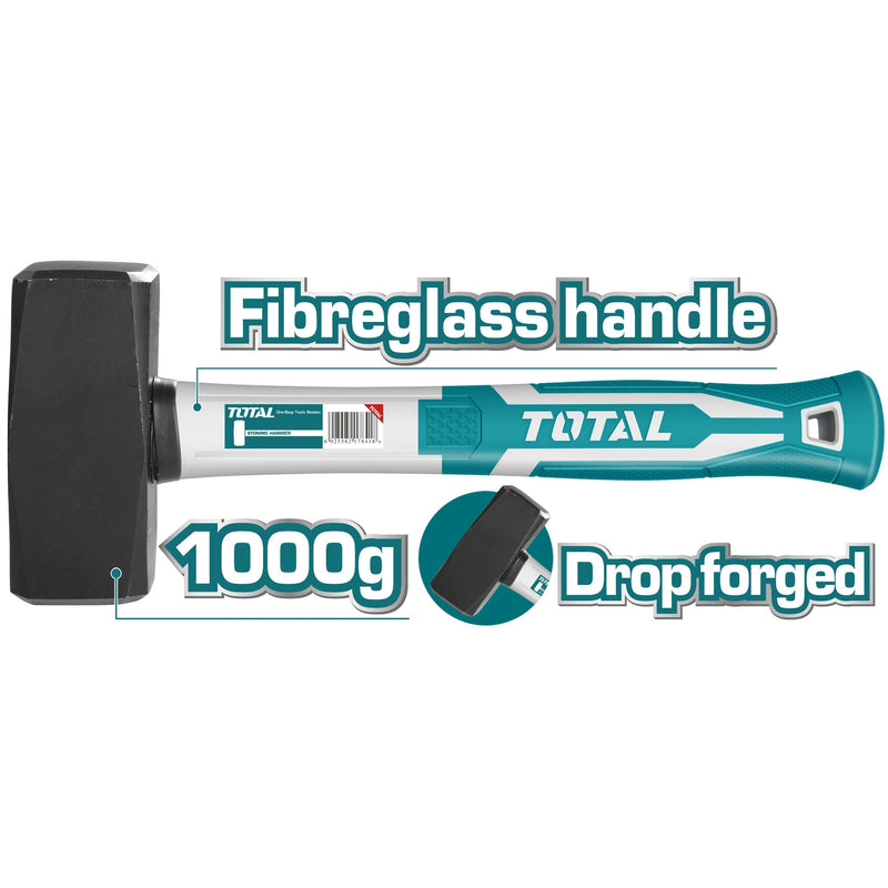 TOTAL | Hammer Club 1kg with F/G Handle THT7210006-Toolcraft
