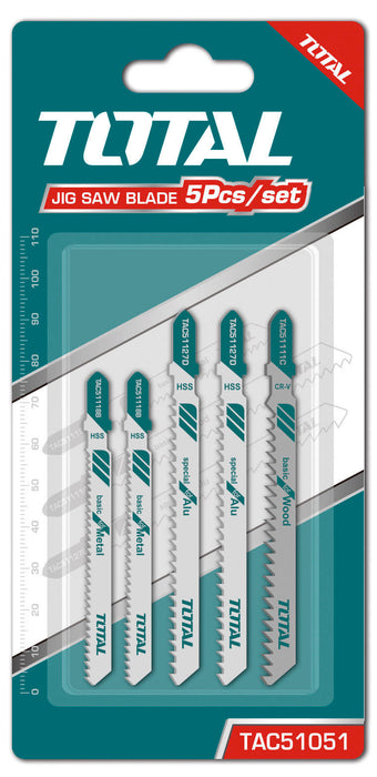 TOTAL | Jigsaw Blade Set 5Pc Wood Metal & Aluminium