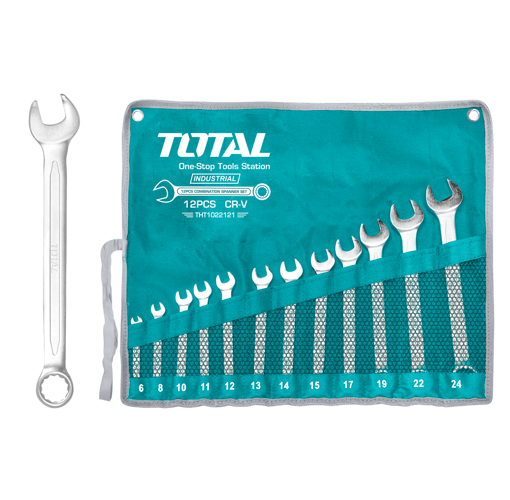 TOTAL | Spanner Set Combination 6-24mm 12Pc THT1022121-Toolcraft
