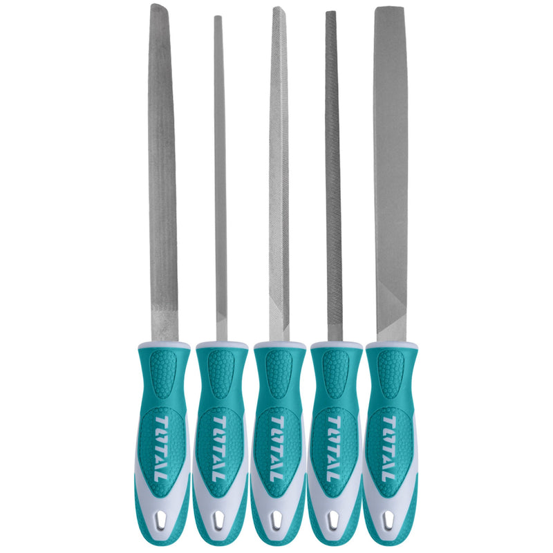 TOTAL | Steel File Set 5Pc 200mm/8" T12 Material THT918516-Toolcraft