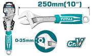TOTAL | Wrench Adjustable 250mm/10" Rubber Handle THT101106-Toolcraft