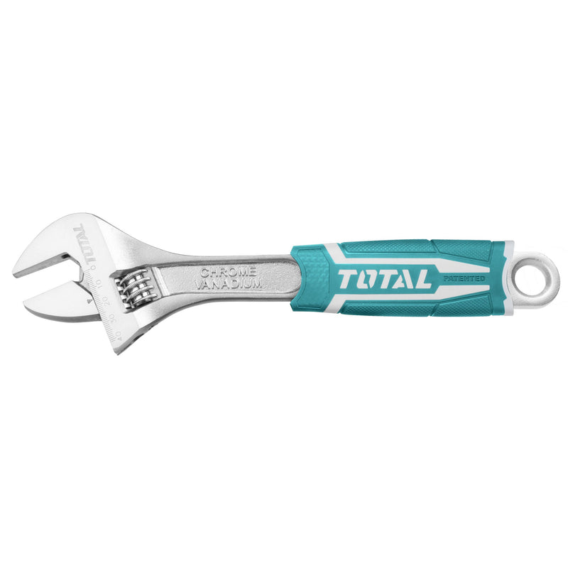 TOTAL | Wrench Adjustable 300mm/12" Rubber Handle THT101126-Toolcraft
