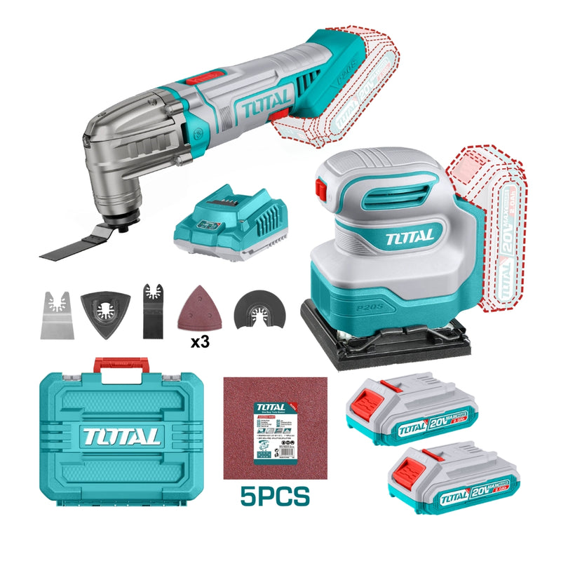 TOTAL | Cordless 20V Multitool & Sander Kit TCKLI20276-Toolcraft