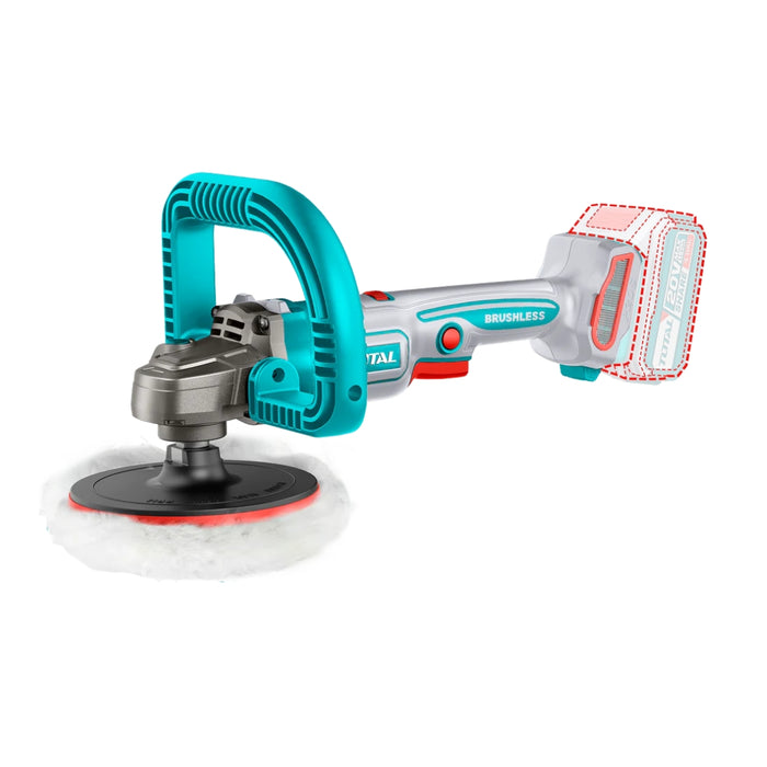 TOTAL | Cordless 20V Polisher M14 With 180mm Pad Dia - (Battery Excluded)