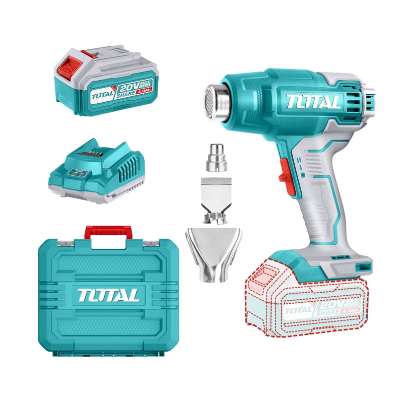 TOTAL | Cordless Heat Gun 20V 300/550 + Battery & Charger TBLI20025-Toolcraft