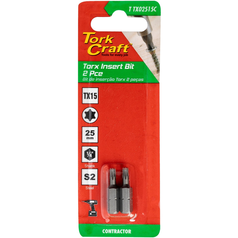 Tork Craft | Classic Bit Torx 25mm 2Pc - Various Sizes TX4-Toolcraft