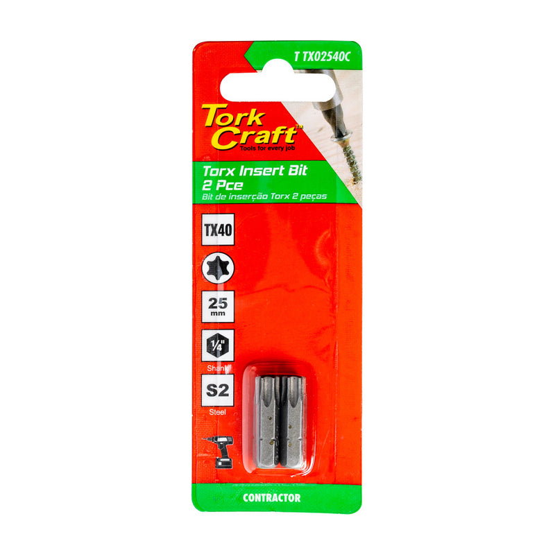 Tork Craft | Classic Bit Torx 25mm 2Pc - Various Sizes TX4-Toolcraft