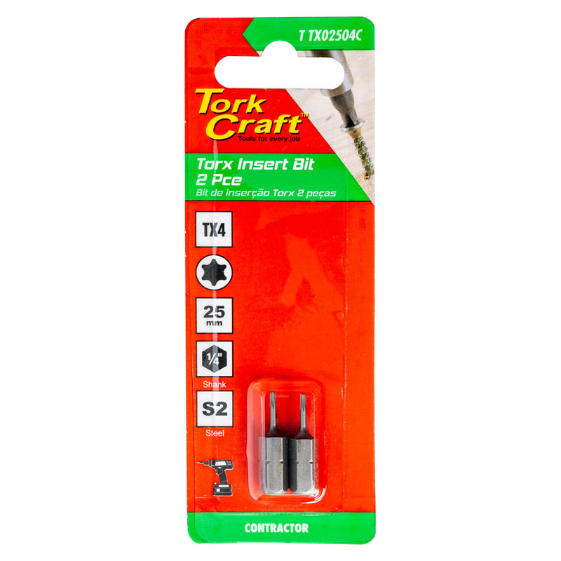 Tork Craft | Classic Bit Torx 25mm 2Pc - Various Sizes TX4-Toolcraft