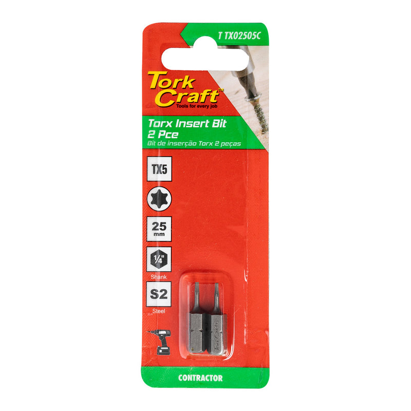 Tork Craft | Classic Bit Torx 25mm 2Pc - Various Sizes TX4-Toolcraft